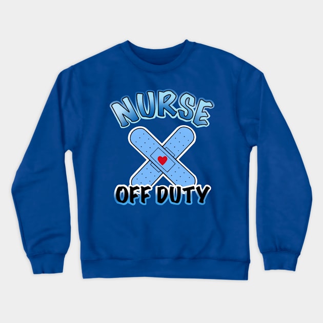 nurse off duty with blue bandages Crewneck Sweatshirt by weilertsen